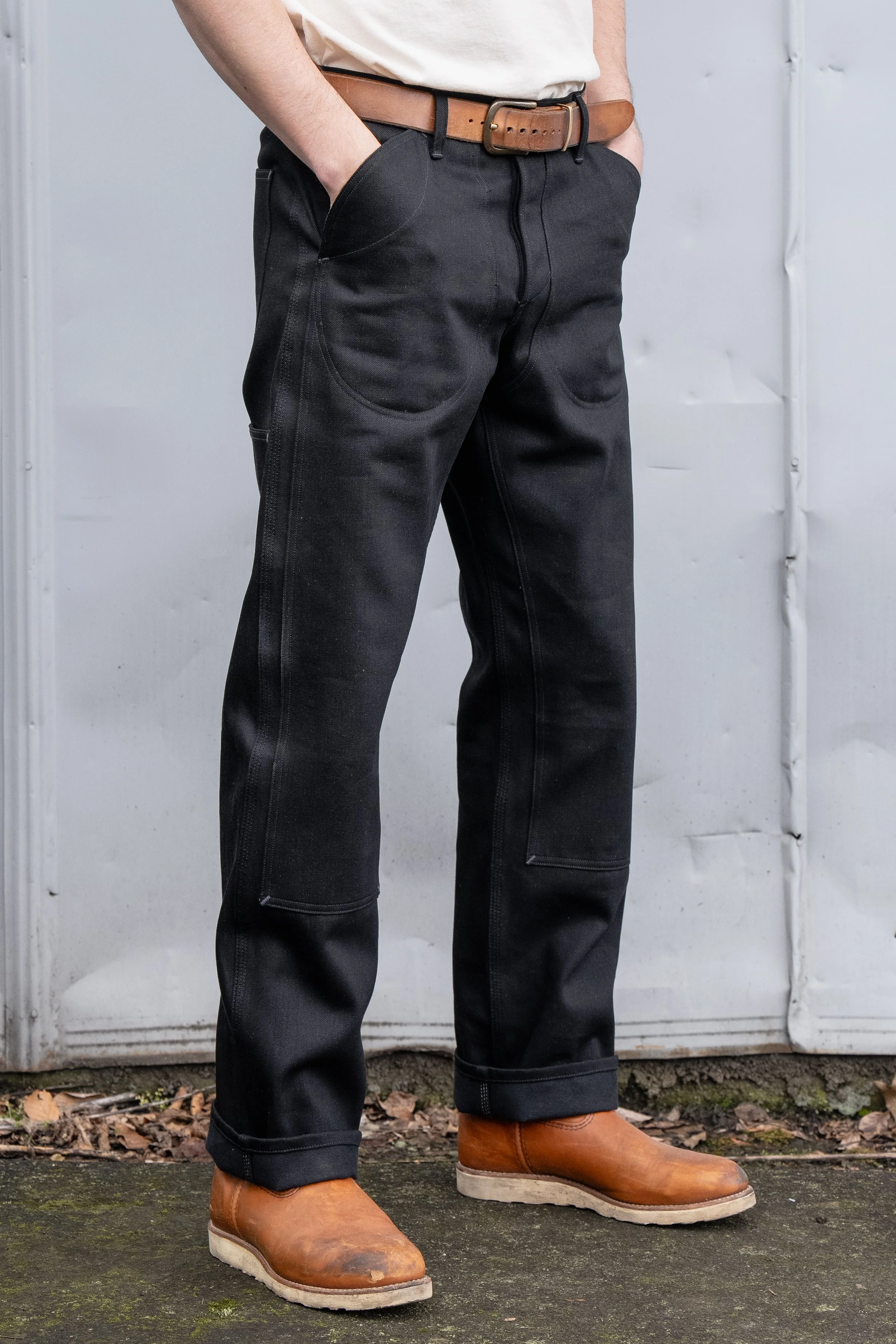 Waist Overall - 13 oz Black Japanese Denim — GREASE POINT WORKWEAR